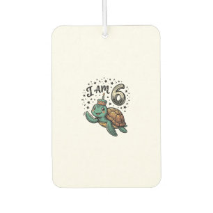 Cute Sea Turtle 6th Birthday Vintage Shirt Design_ Car Air Freshener