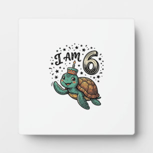 Cute Sea Turtle 6th Birthday Vintage Shirt Design_ Plaque