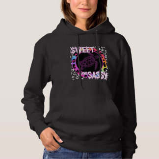Cute Sea Turtle 90s Nostalgia Rainbow Leopard Prin Hoodie