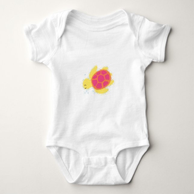Cute Sea Turtle Baby Bodysuit (Front)