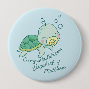 Cute Sea Turtle Baby Shower Kawaii 10 Cm Round Badge