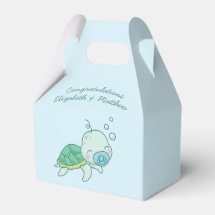 Cute Sea Turtle Baby Shower Kawaii Blue Boy Favour Box