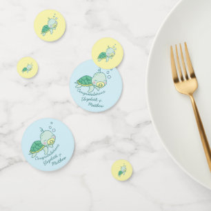 Cute Sea Turtle Baby Shower Kawaii Confetti