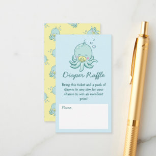 Cute Sea Turtle Baby Shower Kawaii Diaper Raffle Enclosure Card