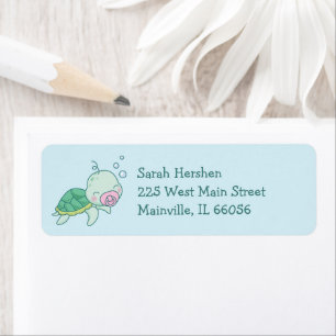 Cute Sea Turtle Baby Shower Kawaii Pink Girl