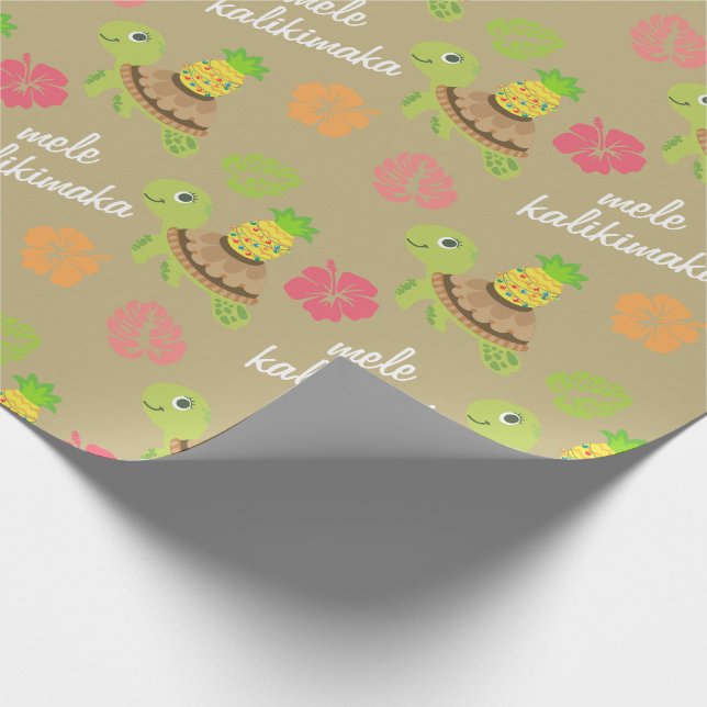 Cute Sea Turtle Christmas Wrapping Paper (Corner)