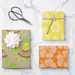 Cute Sea Turtle Christmas Wrapping Paper Sheet