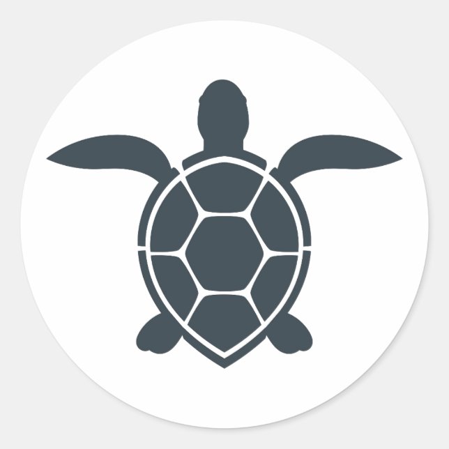 Cute sea turtle classic round sticker (Front)