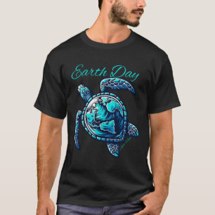 Cute Sea Turtle Earth Day 2025 Kidstoddler T-Shirt