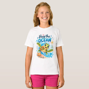 Cute Sea Turtle Hug The Ocean T-Shirt Ocean Love