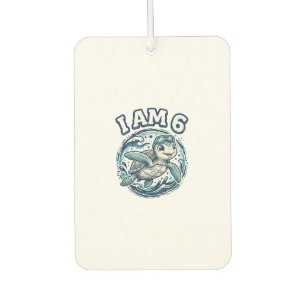 Cute Sea Turtle I Am 6 Birthday Vintage Shirt Desi Car Air Freshener