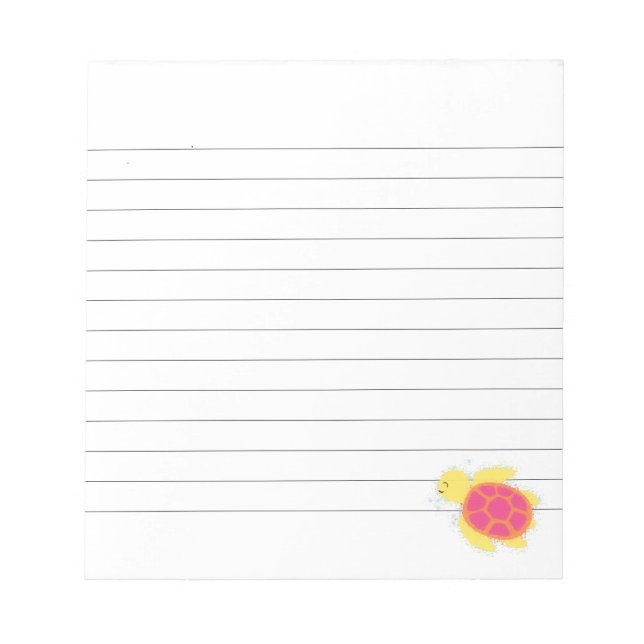 Cute Sea Turtle Lined Notepad (Front)