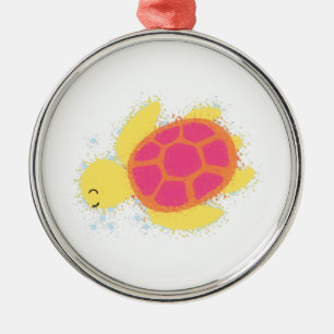 Cute Sea Turtle Metal Tree Decoration