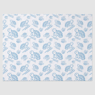 Cute Sea Turtle Nautical Doodle Pattern Tissue Paper