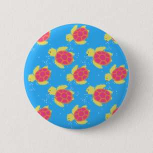 Cute Sea Turtle Pattern 6 Cm Round Badge