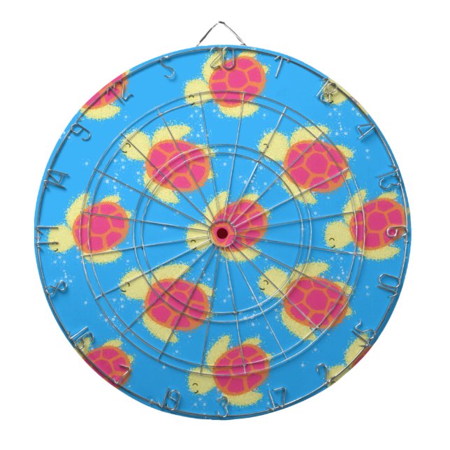 Cute Sea Turtle Pattern Dartboard (Front)