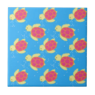 Cute Sea Turtle Pattern Tile