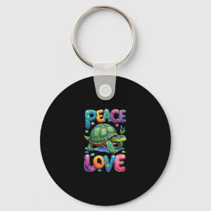 Cute Sea Turtle Peace Love Turtles Beach Summer Va Key Ring