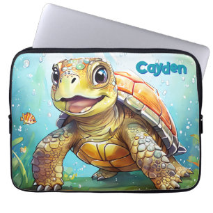 Cute Sea Turtle Personalised Laptop Sleeve