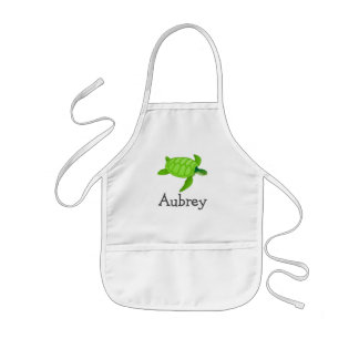 Cute sea turtle personalised with childs name kids apron