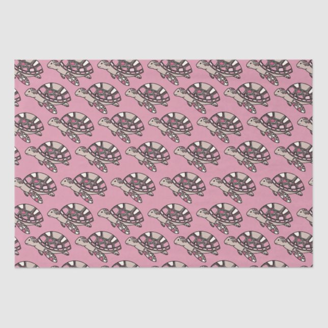Cute sea turtle pink tissue paper (Front)