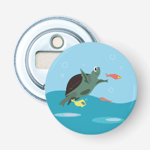 Cute Sea Turtle Under the Sea Art Bottle Opener