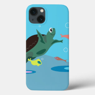 Cute Sea Turtle Under the Sea Art iPhone 13 Case