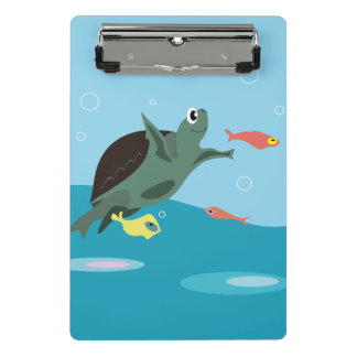 Cute Sea Turtle Under the Sea Art Mini Clipboard