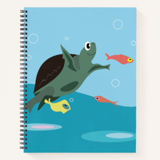Cute Sea Turtle Under the Sea Art Notebook