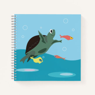 Cute Sea Turtle Under the Sea Art Notebook