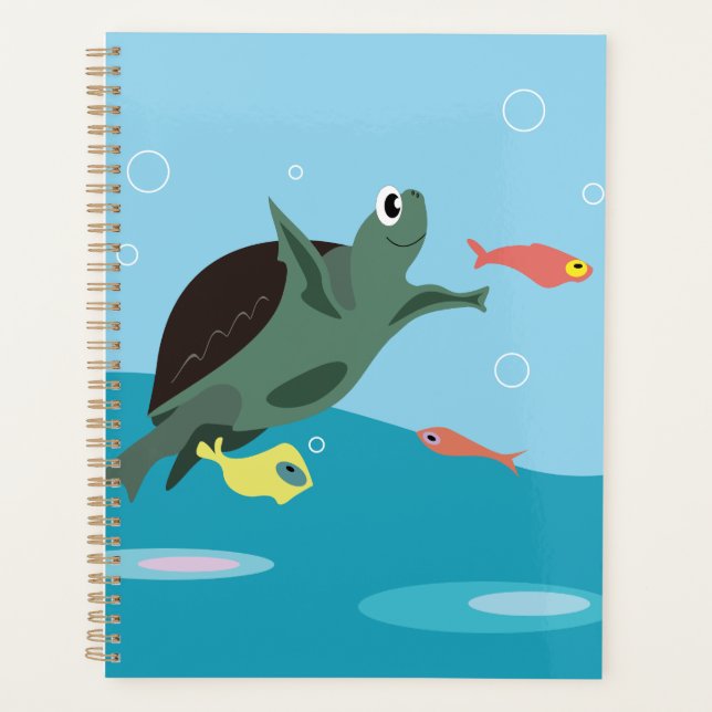 Cute Sea Turtle Under the Sea Art Planner (Front)