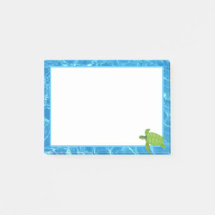 Cute Sea Turtle & Water Frame Post-it Notes