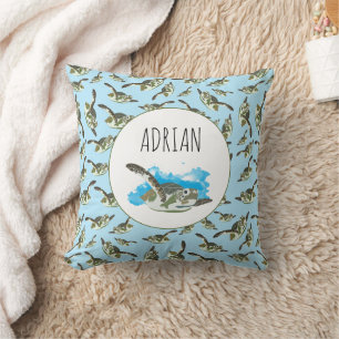 Cute Sea Turtles Pattern Cushion