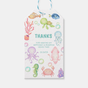 Cute sea world Birthday Party Gift Tags