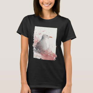 Cute Seagull Japanese Cherry Blossom Watercolor Se T-Shirt