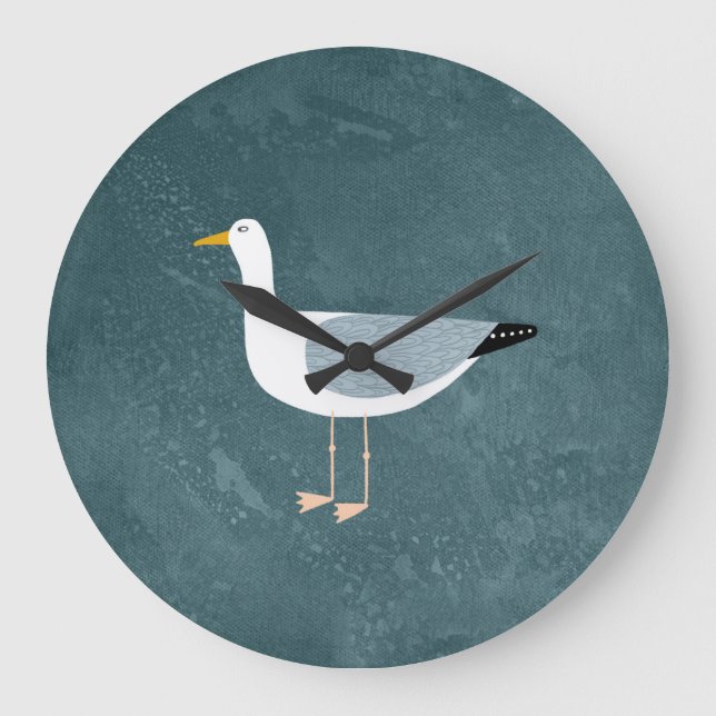 Cute Seagull Large Clock (Front)