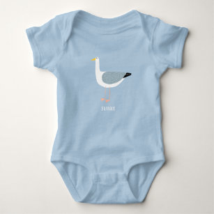 Cute Seagull Name Baby Bodysuit