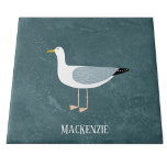 Cute Seagull Name Tile<br><div class="desc">A cheeky seagull standing by the ocean. Perfect for those who love sassy birds and the coast.
Customise it by changing or removing the name.</div>