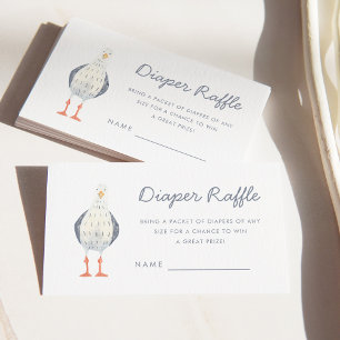 Cute Seagull Nautical Baby Shower Diaper  Enclosure Card