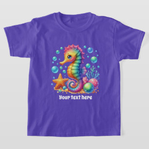 Cute seahorse add text girls T-Shirt