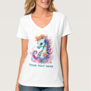 Cute seahorse add text T-Shirt