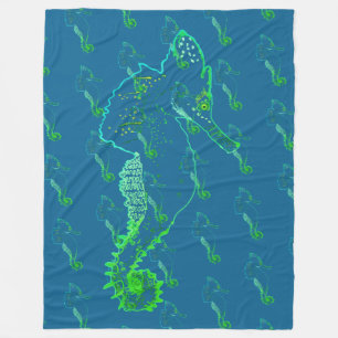 Cute Seahorse Art Fleece Blanket