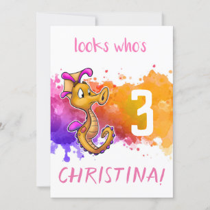Cute Seahorse Birthday Card