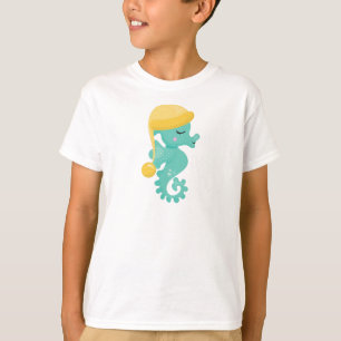 Cute Seahorse, Green Seahorse, Sleeping Seahorse T-Shirt