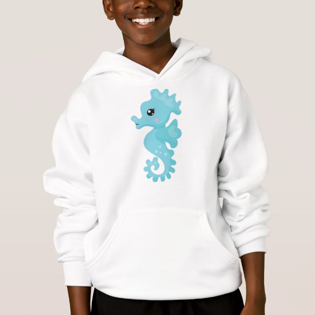 Cute Seahorse, Little Seahorse, Blue Seahorse (Front)