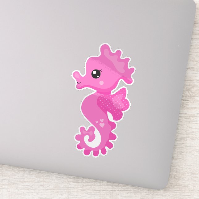 Cute Seahorse, Little Seahorse, Pink Seahorse (Detail)