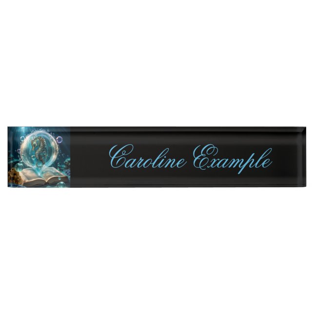 Cute seahorse nameplate (Front)