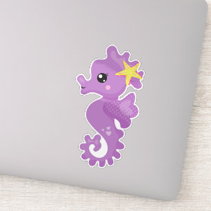 Cute Seahorse, Purple Seahorse, Starfish, Hearts