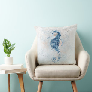 Cute Seahorse Splash Cushion