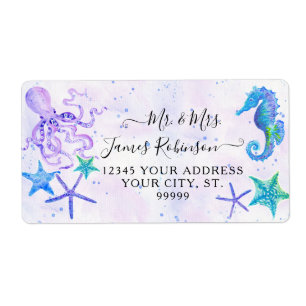 Cute Seahorse Starfish Octopus Seaside Baby Shower